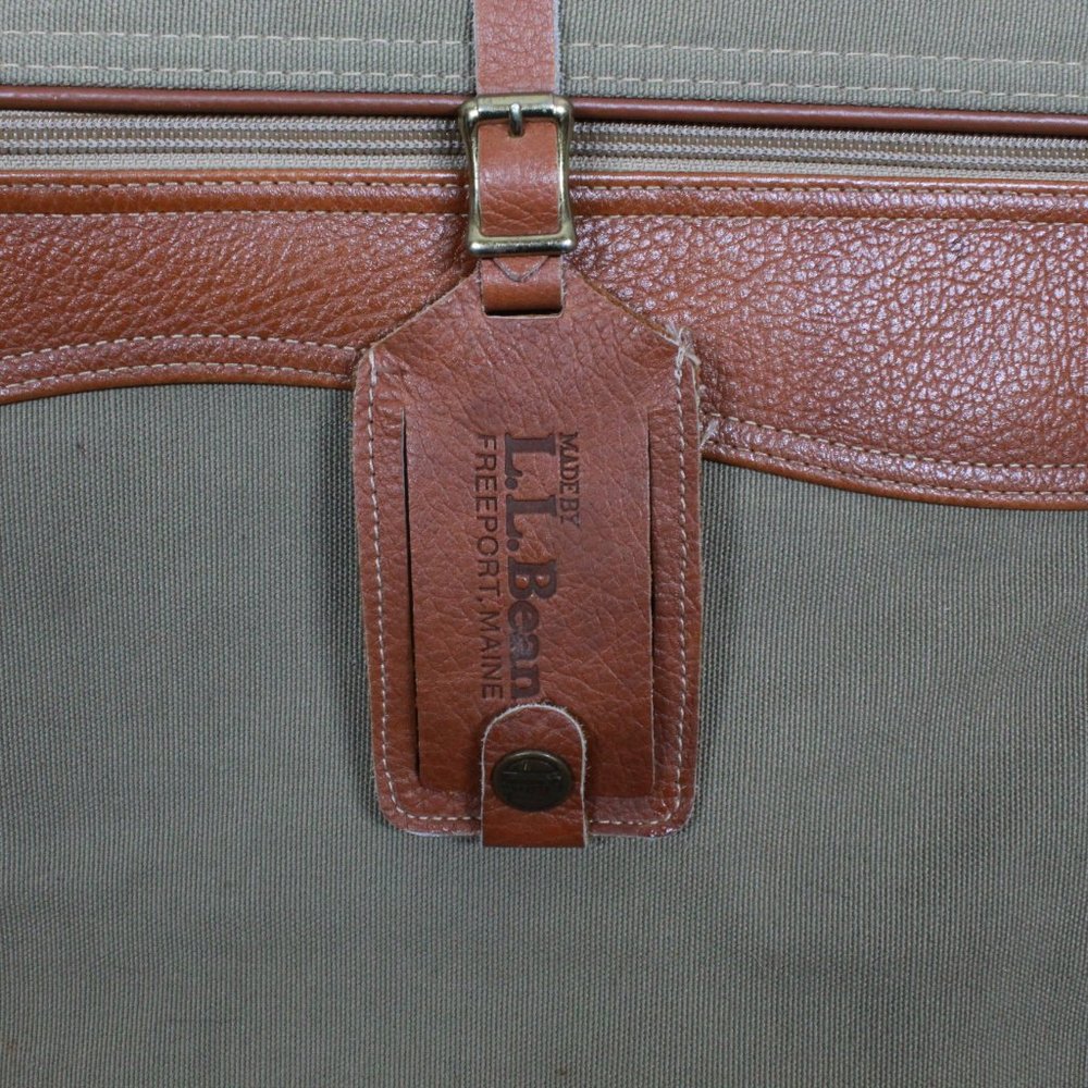 LL BEAN Brown Canvas Garment Travel Bag - Picture 3 of 12